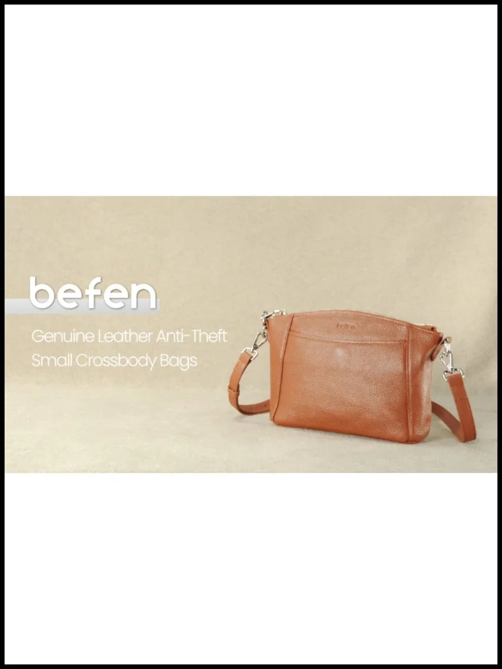 Genuine Leather Anti-Theft Small Crossbody Bag RFID Blocking Multi Pocket_6